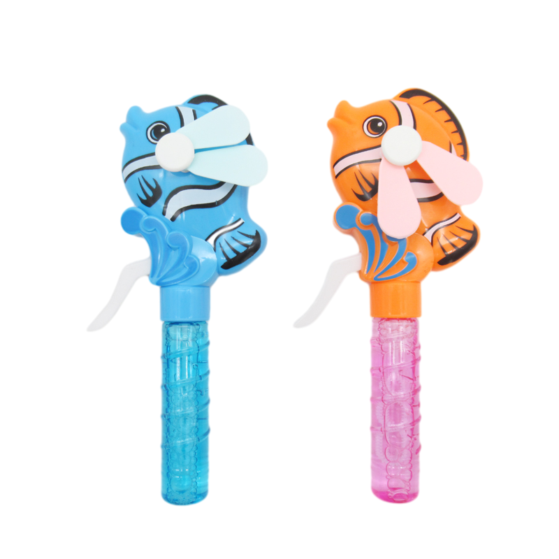 bubble toy with fish hand pressed fan